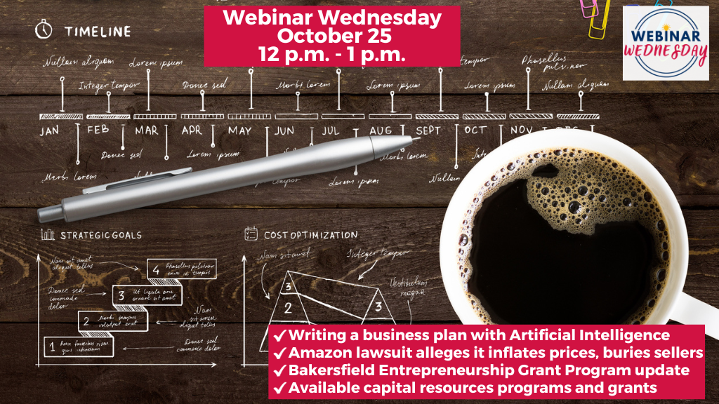 A cup of coffee is on a dark wood board with a silver ink pen that has been used to create a business plan with timeline and goals